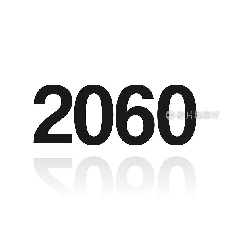 2060年- 2006年。白色背景上反射的图标